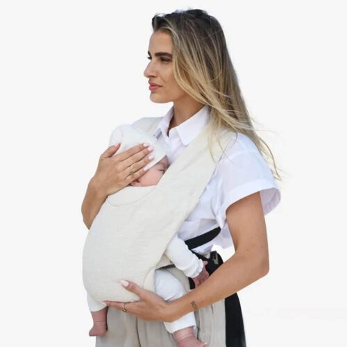 DERYAN Nova Soft Knit Cream bæresele til nyfødt og baby